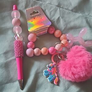 Charming Pink Kids Accessory Set with Pony Charm